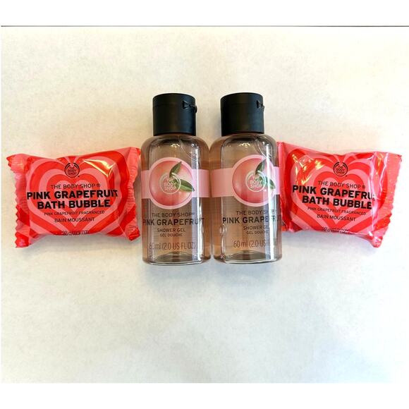 The Body Shop Pink Grapefruit Shower Gel and Bath Bubble x2 - Picture 3 of 4